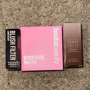 Huda Beauty Blush Filter Palette & Liquid Blush- Baby Pink & KAYALI Freedom Musk